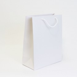 Papīra dāvanu maiss ar virves rokturiem  10*18*23cm , 12 gab, white