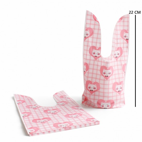 Gaveposer “Bunny” med ører 13×10,5+6 cm PE