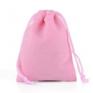 Samta maisiņš ar aukliņu 8*9cm, 1 gab, rozā