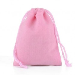 Velvet Drawstring Bag 10x+10,5cm, 1 pcs, pink