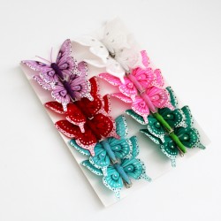 Accessories butterfly  8cm, 12pcs
