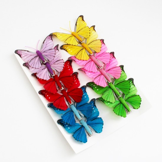 Accessories butterfly  8cm, 12pcs