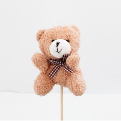 Plīša lācītis uz kociņa 1 gab., h10 cm., brūnā