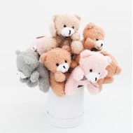 Plīša lācītis uz kociņa 12 gab., h10 cm., 4 krāsas