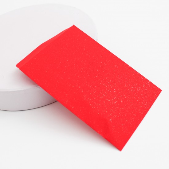 Sarkana papīra aploksne ar spīdumu, 7,5×11 cm, 1 gab.