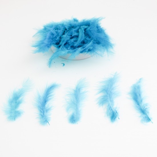 Dekoratīvas spalvas 7-15cm, 10gr.,''light blue"