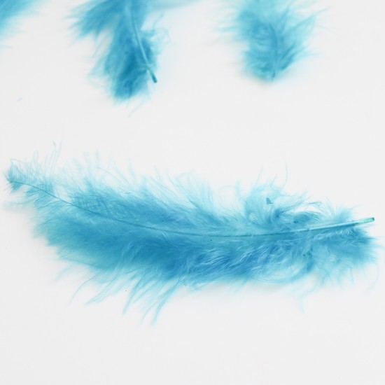 Dekoratīvas spalvas 7-15cm, 10gr.,''light blue"