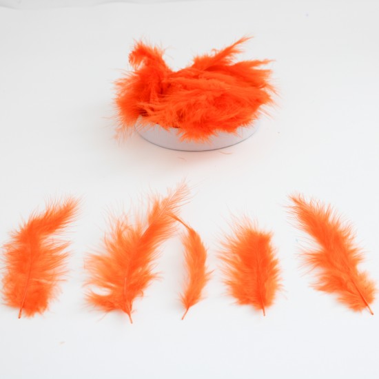 Natural feathers orange 7-15cm., 10 gr.