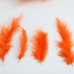 Dekoratīvas spalvas 7-15cm, 10gr.,''orange"
