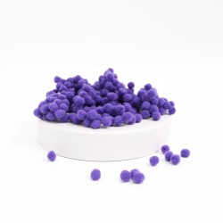 Tekstila bumbiņas d-8mm, 300 gab., "darl purple"