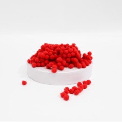 Tekstila bumbiņas d-8mm, 300 gab., "red"