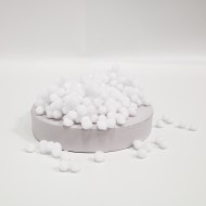 Tekstila bumbiņas d-8mm, 300 gab., "white"