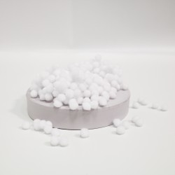 Tekstila bumbiņas d-8mm, 300 gab., "white"