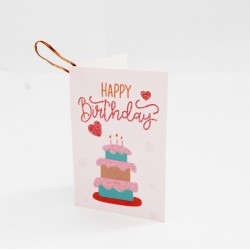 Apsveikuma kartiņas HAPPY BIRTHDAY  6x9cm, 1 gab.
