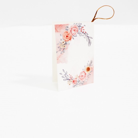 Apsveikuma kartīte ar ziedu rakstu, 6,5 × 9 cm, 1 gab.