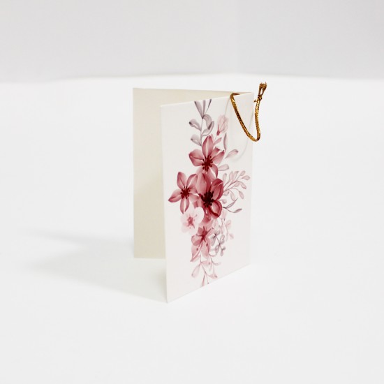 Apsveikuma kartīte ar ziedu rakstu, 6,5 × 9 cm