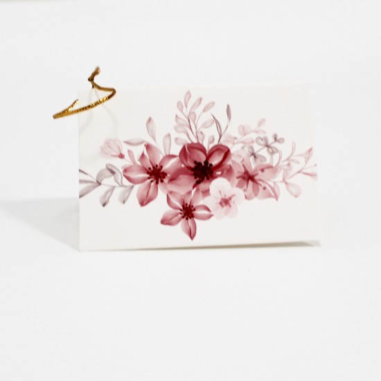 Apsveikuma kartīte ar ziedu rakstu, 6,5 × 9 cm