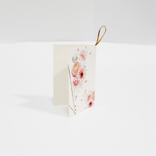 Apsveikuma kartīte ar ziedu rakstu, 6,5 × 9 cm