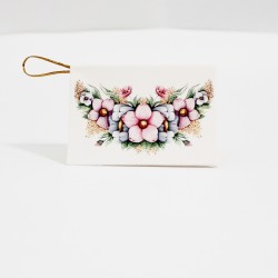 Apsveikuma kartīte ar ziedu rakstu, 6,5 × 9 cm, 1 gab.