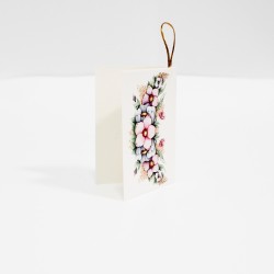 Apsveikuma kartīte ar ziedu rakstu, 6,5 × 9 cm, 1 gab.