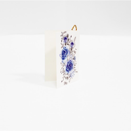 Apsveikuma kartīte ar ziedu rakstu, 6,5 × 9 cm, 1 gab.