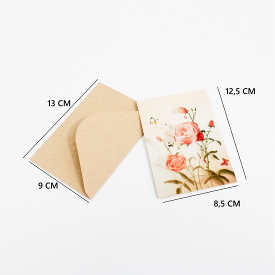 Apsveikuma kartīte ar krafta aploksni 13×9 cm, 1 gab.