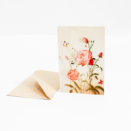 Apsveikuma kartīte ar krafta aploksni 13×9 cm, 1 gab.