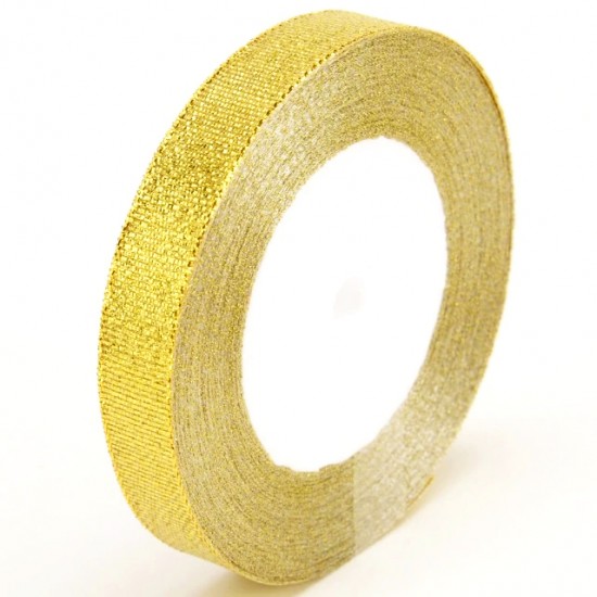 Decorative metallic gift ribbon 16mm/20m, gold