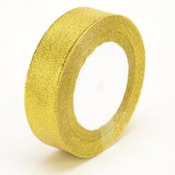 Decorative metallic gift ribbon 23mm/20m, gold