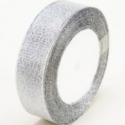 Decorative metallic gift ribbon 23mm/20m, silver