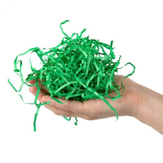 Rigid Shredded Paper for gift packing 4mm., 1000 g., green