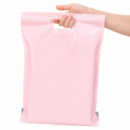 Forsendelsesposer med håndtak, 28×38+5 cm, rosa, 10 stk.