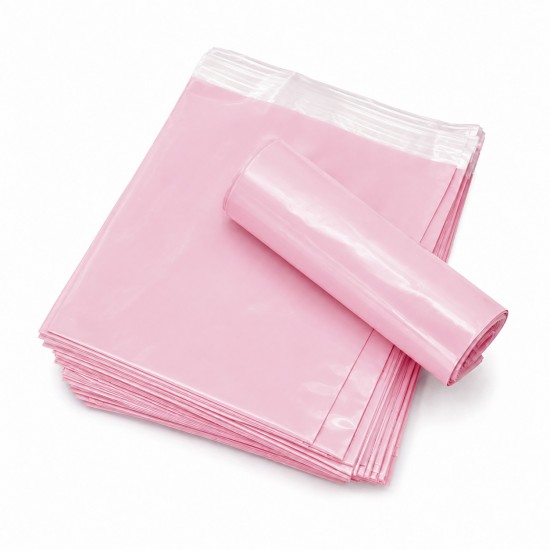 Waterproof LDPE Shipping Bag for Parcels 32x41+4cm, Light Pink, 100pcs