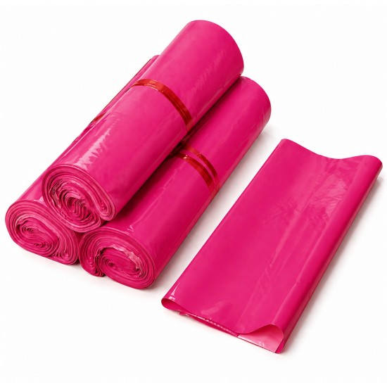 Vandeniui atsparūs kurjerių maišeliai siuntoms 28x38+4 cm, spalva Hot Pink, 100 vnt.