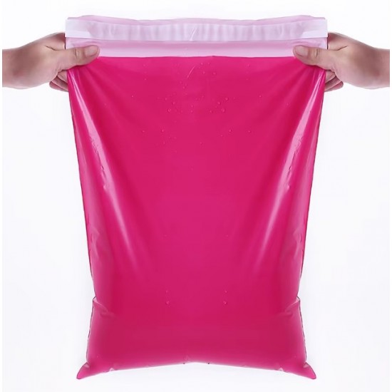 Vandeniui atsparūs kurjerių maišeliai siuntoms 28x38+4 cm, spalva Hot Pink, 100 vnt.