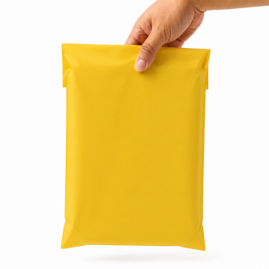 Ūdensizturīgi LDPE sūtījumu maisi 25x31+4 cm, dzeltenā, 100 gab.