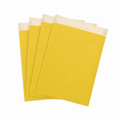 Ūdensizturīgi LDPE sūtījumu maisi 25x31+4 cm, dzeltenā, 100 gab.