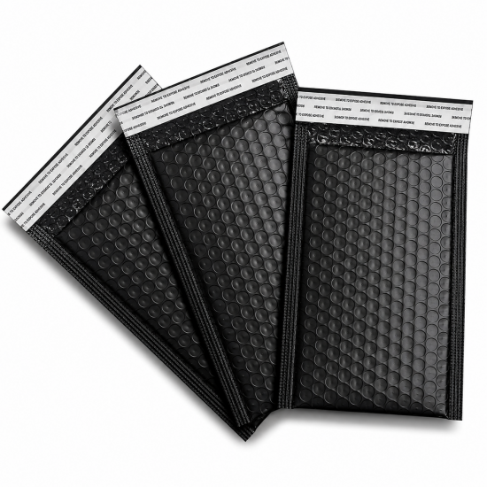 Waterproof Bubble Mailer for Shipping, 9×13+4 cm, Black, 10 pcs