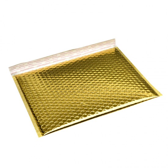 Extra strong shipping mailer bubble envelope waterproof 13*18+4cm, Metallic, Gold