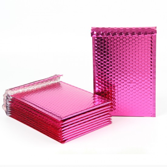 Extra strong shipping mailer bubble envelope waterproof 13*20+4cm, Metallic, Pink