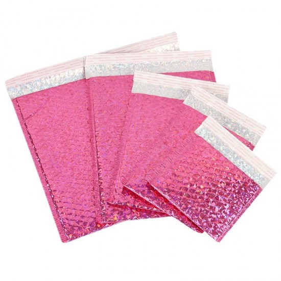 Extra strong shipping mailer bubble envelope waterproof 16*23+4cm, Metallic, Shine Pink