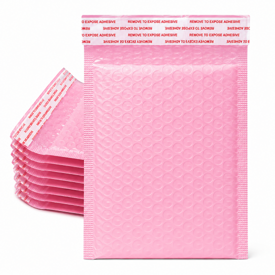 Waterproof Bubble Mailer for Shipping,11×18+4 cm, Pink, 10 pcs