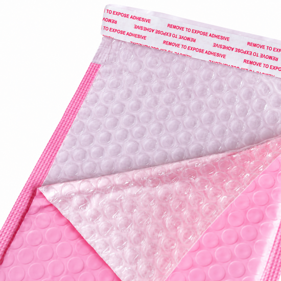 Enveloppe à bulles imperméable pour expédition, 16×23+4 cm, rose