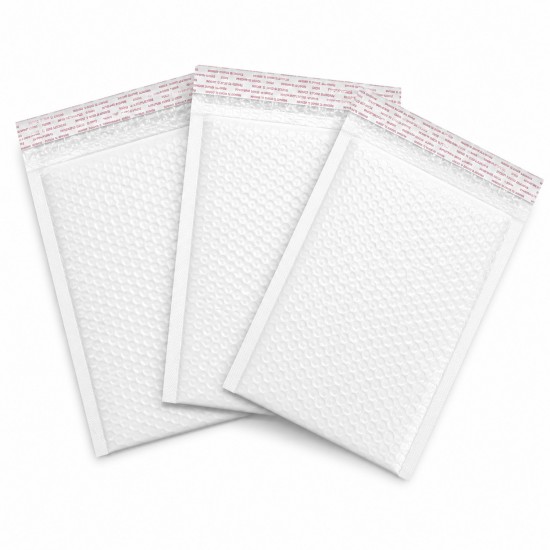 Sobre de burbujas blanco impermeable para envíos, 16×22+4 cm, 10 uds.