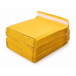 Paper Bubble Mailer, 18×25+4 cm, Yellow, 10 pcs