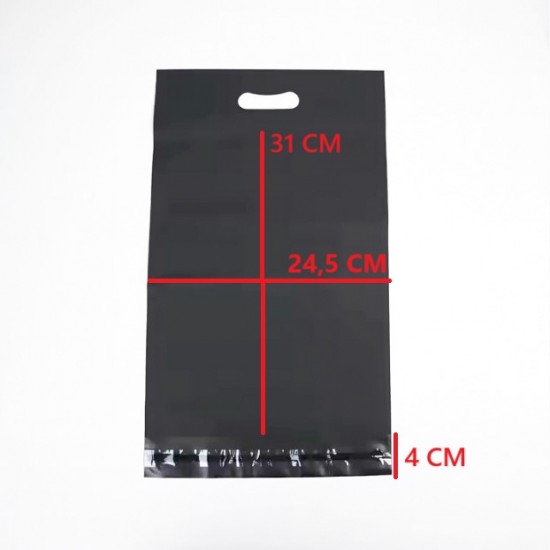 Kurjeru aploksne ar rokturiem, 24,5*31+4cm, melna krāsa, 100gab.
