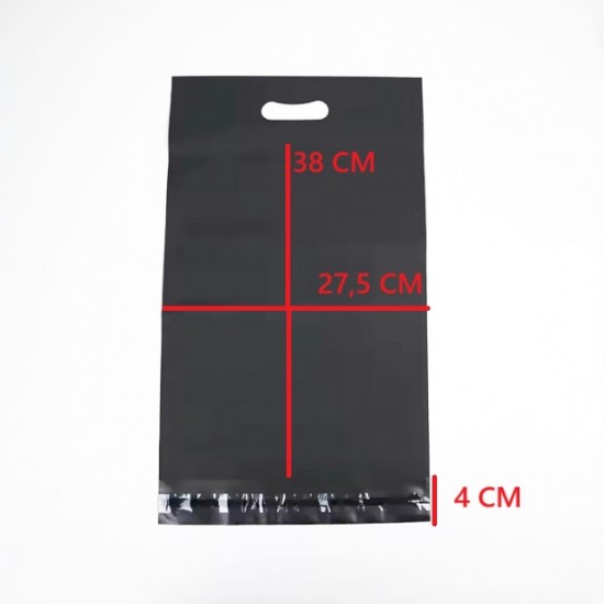Kurjeru aploksne ar rokturiem, 27,5*38+4cm, melna krāsa, 100gab.