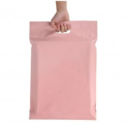 Курьерский пакет с ручкой  32*48+4см, цвет розовый, 100шт.