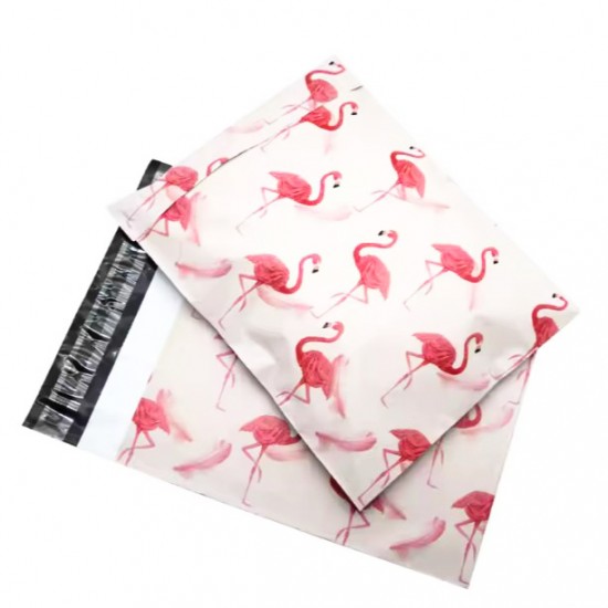 Waterproof Shipping bag for parcels 38*44+4cm, FLAMINGO, 10pcs