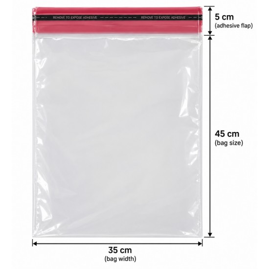 Caurspidīgie maisiņi ar ventilācijas atveri 35×45+5 cm atloks, 25 mikroni , 100 gab.